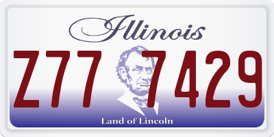 IL license plate Z777429