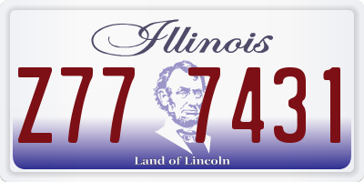 IL license plate Z777431