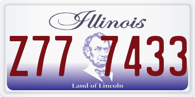 IL license plate Z777433