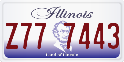 IL license plate Z777443