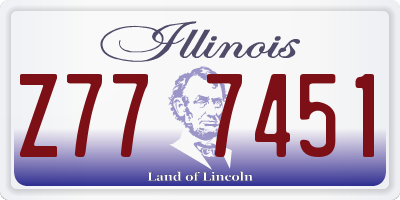 IL license plate Z777451