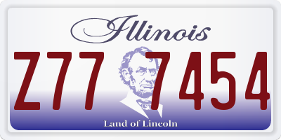 IL license plate Z777454