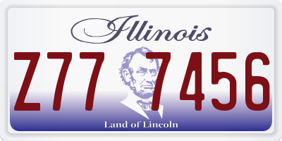 IL license plate Z777456