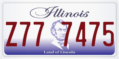 IL license plate Z777475