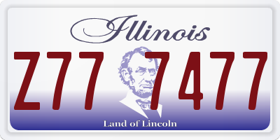 IL license plate Z777477