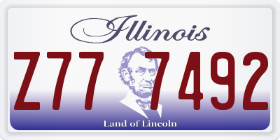 IL license plate Z777492