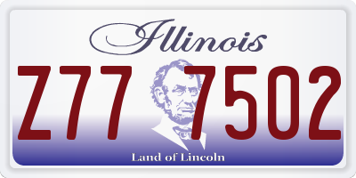 IL license plate Z777502