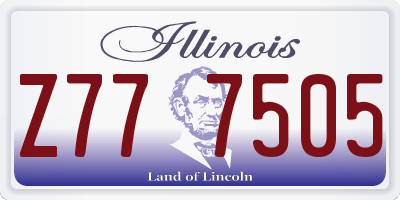 IL license plate Z777505