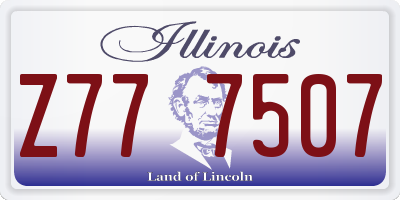 IL license plate Z777507