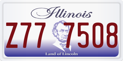 IL license plate Z777508
