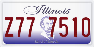 IL license plate Z777510