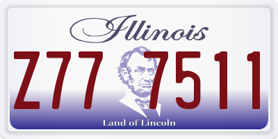 IL license plate Z777511