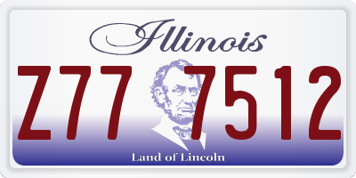 IL license plate Z777512
