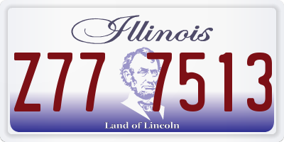 IL license plate Z777513