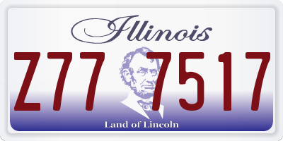 IL license plate Z777517