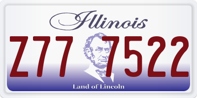 IL license plate Z777522