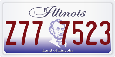 IL license plate Z777523