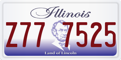 IL license plate Z777525