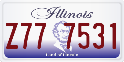 IL license plate Z777531