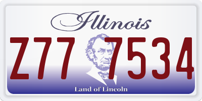 IL license plate Z777534