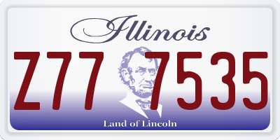 IL license plate Z777535