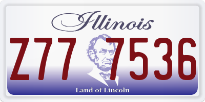 IL license plate Z777536