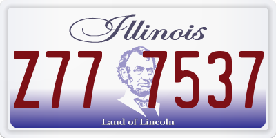 IL license plate Z777537