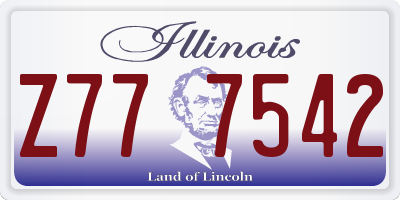 IL license plate Z777542