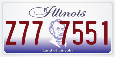 IL license plate Z777551
