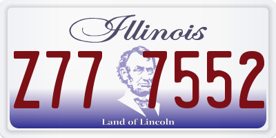 IL license plate Z777552