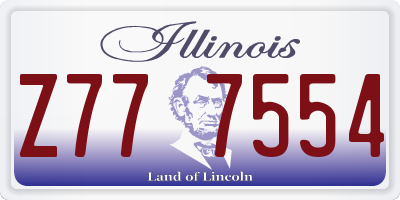 IL license plate Z777554