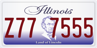IL license plate Z777555