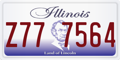 IL license plate Z777564