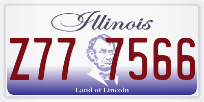 IL license plate Z777566