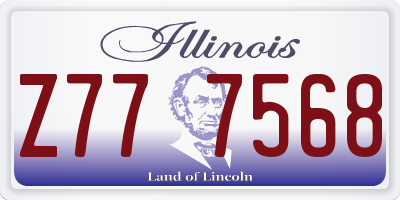 IL license plate Z777568