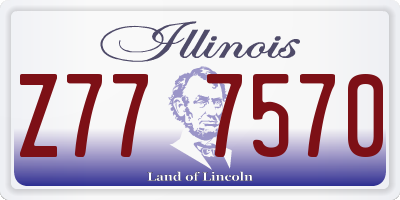 IL license plate Z777570