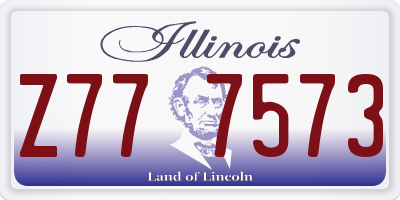 IL license plate Z777573