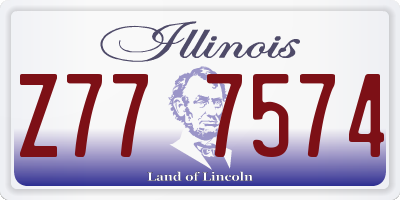 IL license plate Z777574