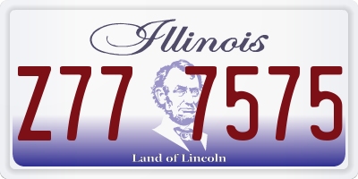 IL license plate Z777575