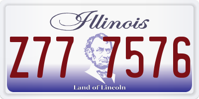 IL license plate Z777576