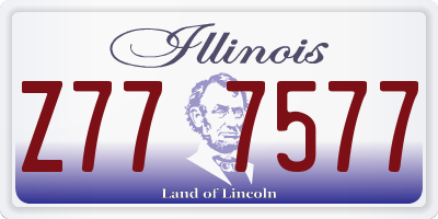 IL license plate Z777577