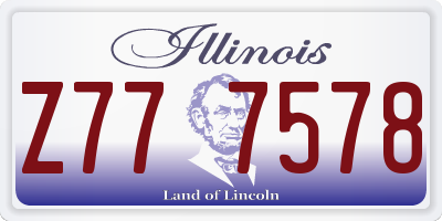 IL license plate Z777578
