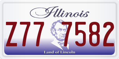 IL license plate Z777582