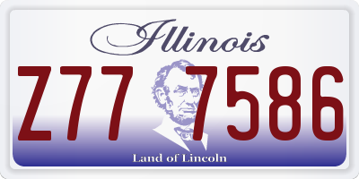 IL license plate Z777586