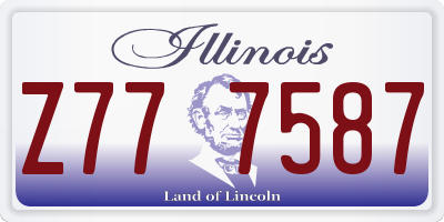 IL license plate Z777587