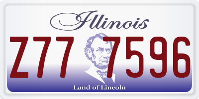 IL license plate Z777596