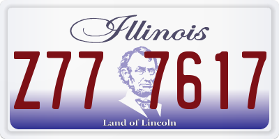 IL license plate Z777617