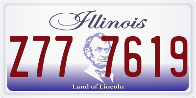 IL license plate Z777619
