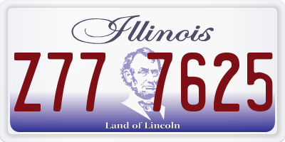 IL license plate Z777625