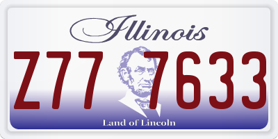 IL license plate Z777633